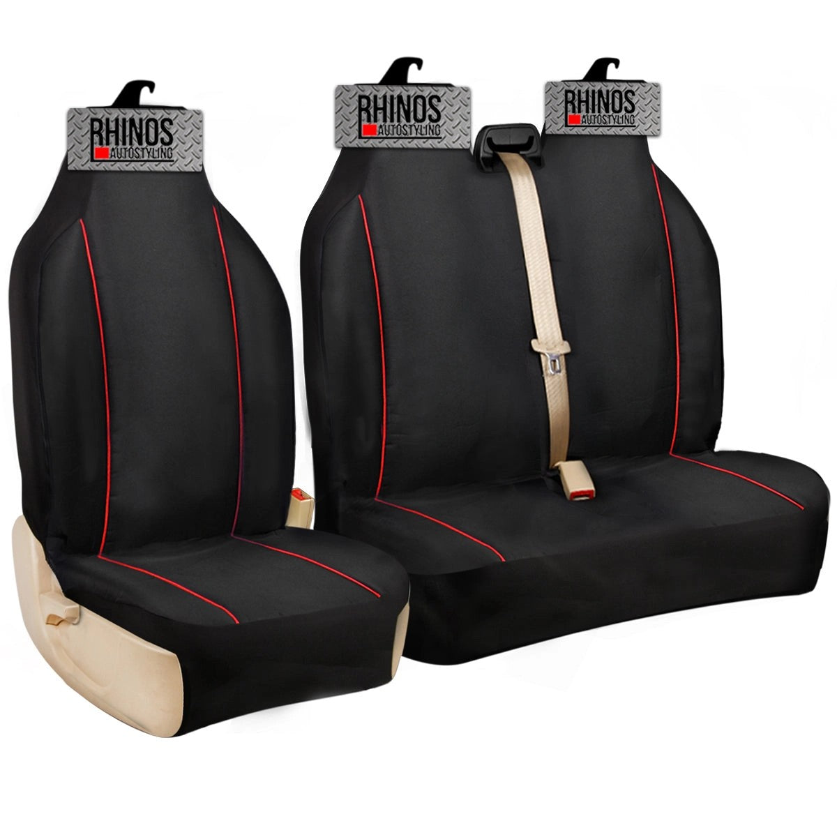 2+1-BlackAndRedPiping-PremiumLuxuryVanSeatCoversSingleDriversAndDoublePassengersSeatCoversSale