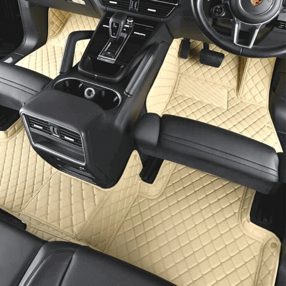 BeigeLuxuryDiamondCarFloorMats