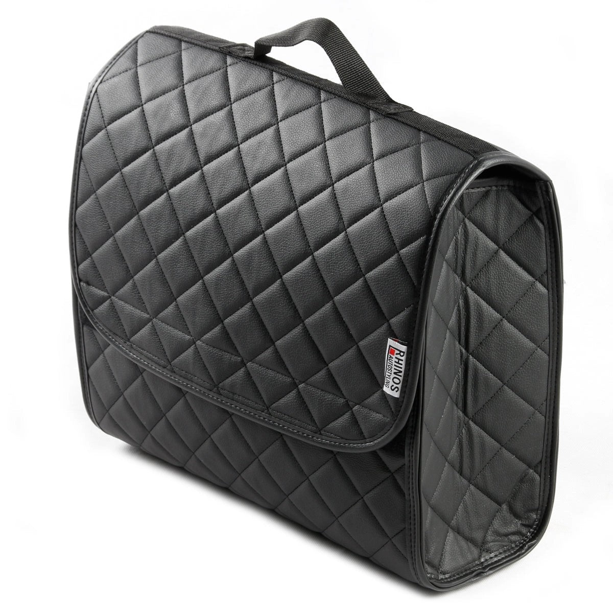 BootTidyOrganiserCompactStorageCarTrunkAntiSlipBagLeatherSquareQuiltedBlackSale