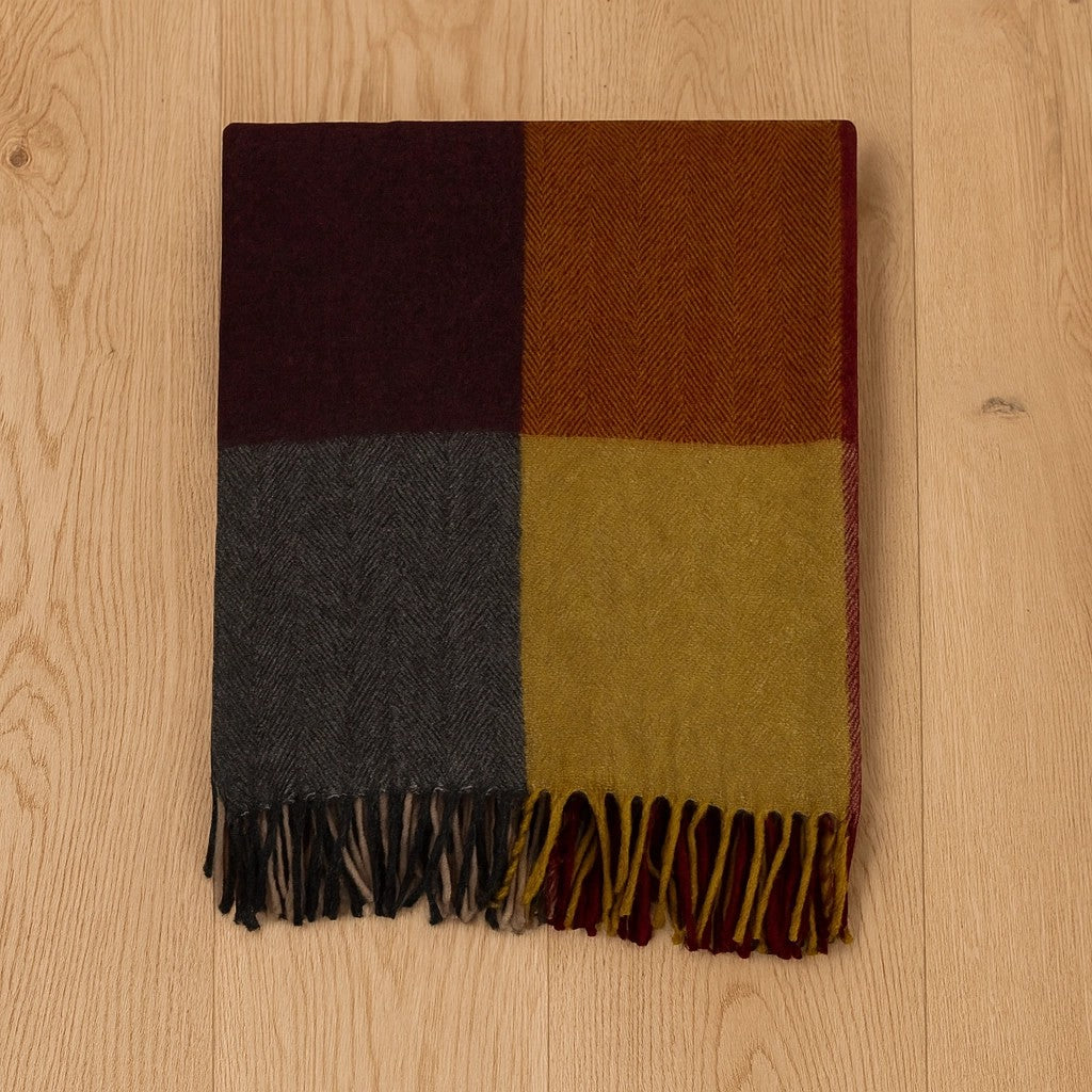 CharcoalBlockCheckWoolHerringboneThrow