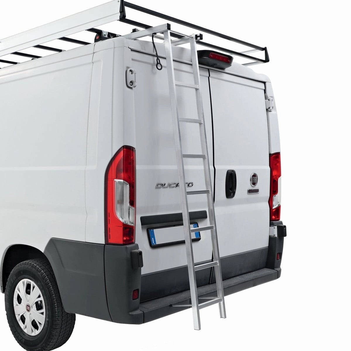 Fabbri280cmSlideOutAluminiumLadderforCommercialVehicleFullRoofCargoBasket
