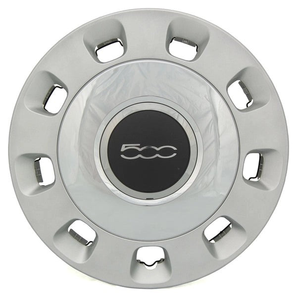 Fiat500(83)WheelCap,Beige/Chrome