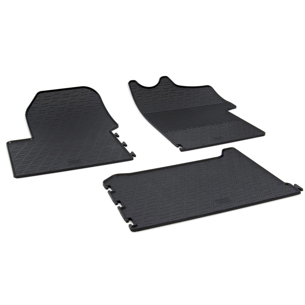 GledringTailoredBlackRubber3PieceFloorMatSettofitVauxhallMovanoVanMk.32011-2022