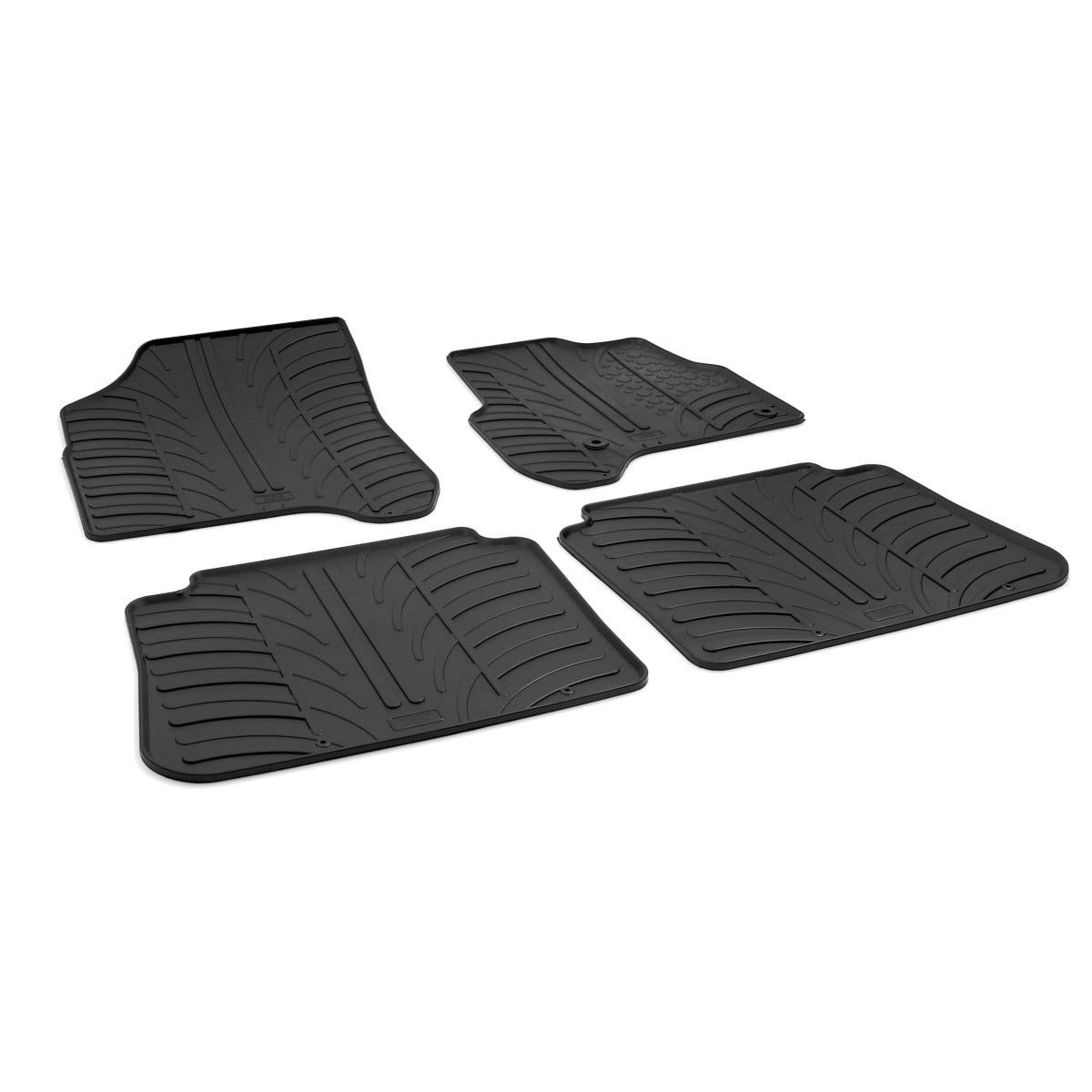 GledringTailoredBlackRubber4PieceFloorMatSettofitCitroenC3Picasso2009-2017