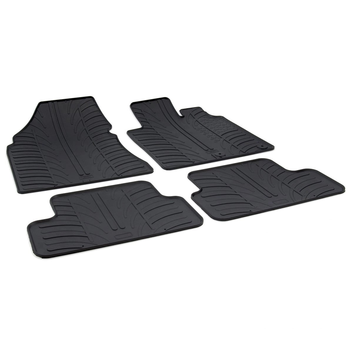 GledringTailoredBlackRubber4PieceFloorMatSettofitNissanQashqaiMk.12007-2013