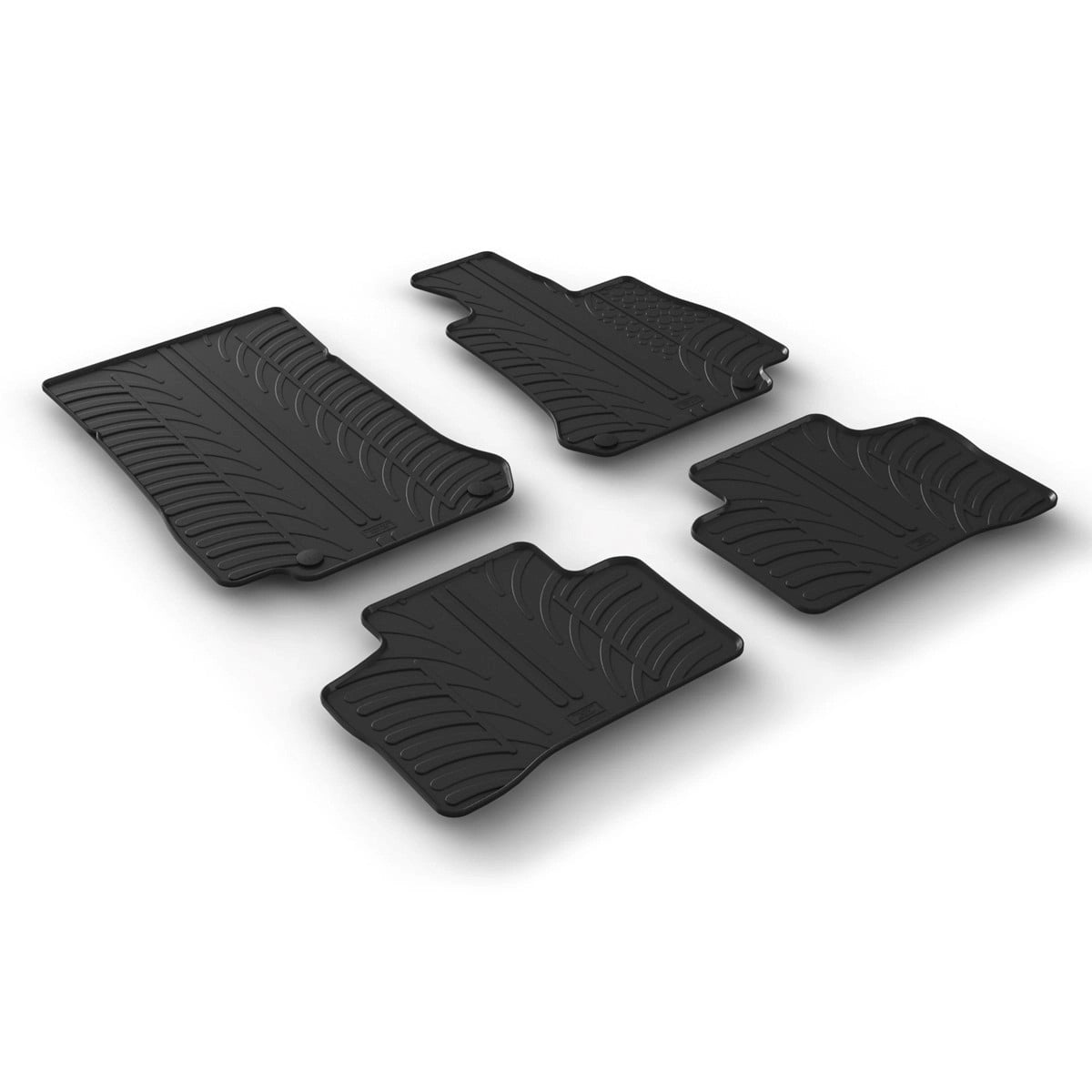 GledringTailoredBlackRubber4PieceFloorMatSettofitMercedesGLCSUV(X253)2015-2022