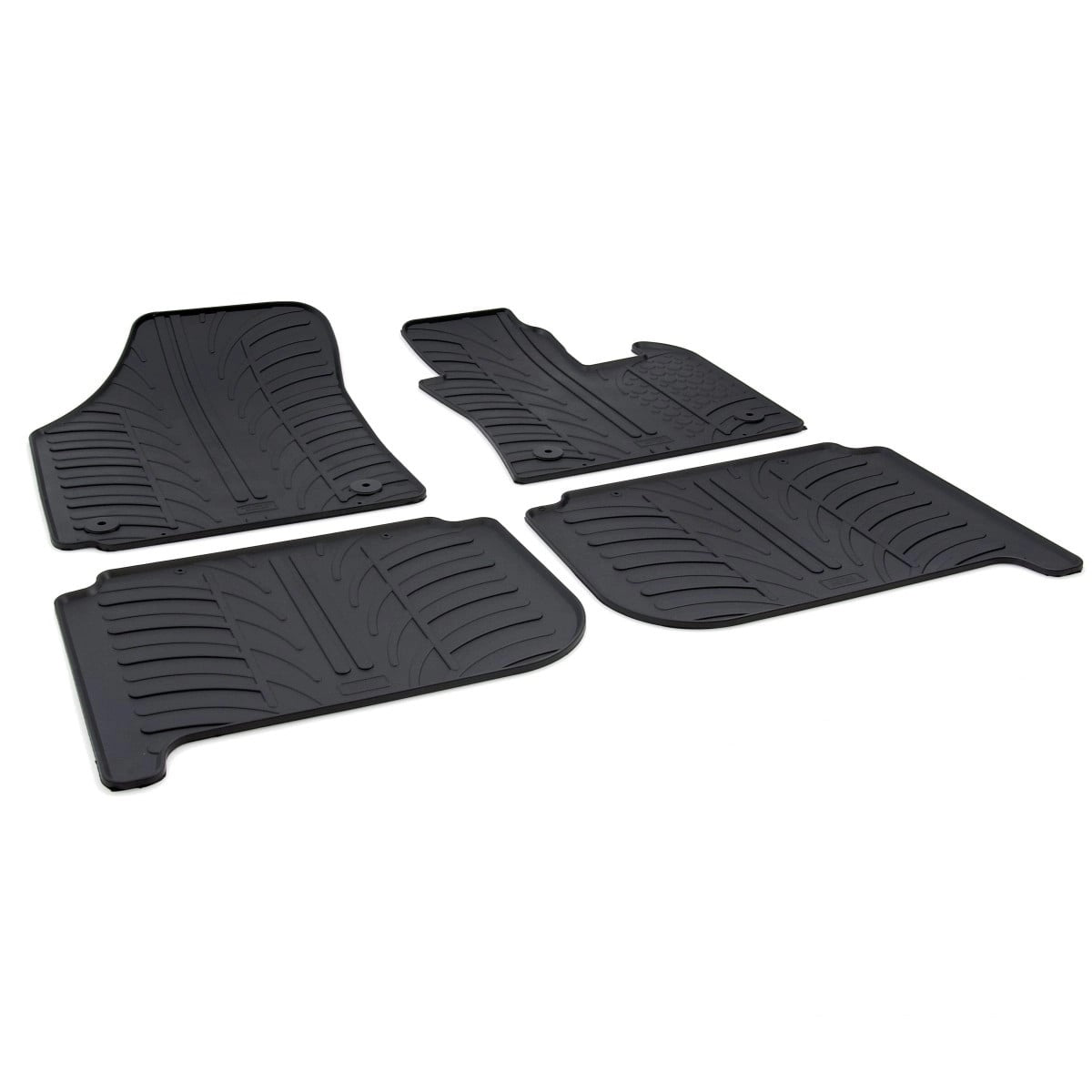 GledringTailoredBlackRubber4PieceFloorMatSettofitVolkswagenTouranMk.12003-2015