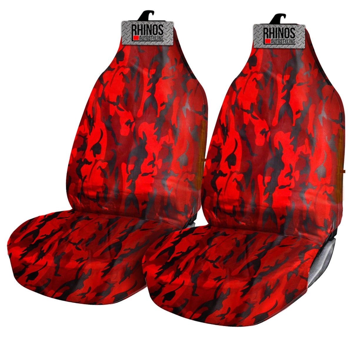 HeavyDutyCamoRedWaterproofSeatCovers2xFrontsSale