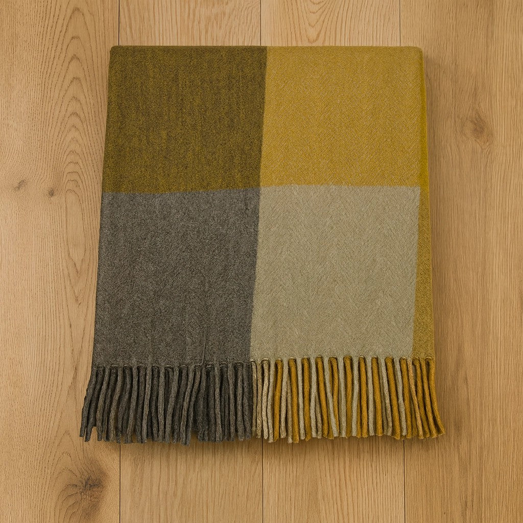 MangoBlockCheckWoolHerringboneThrow