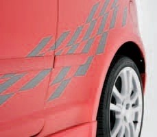 SuzukiSwiftChequeredFlagSideDecals,Anthracite2005-2010