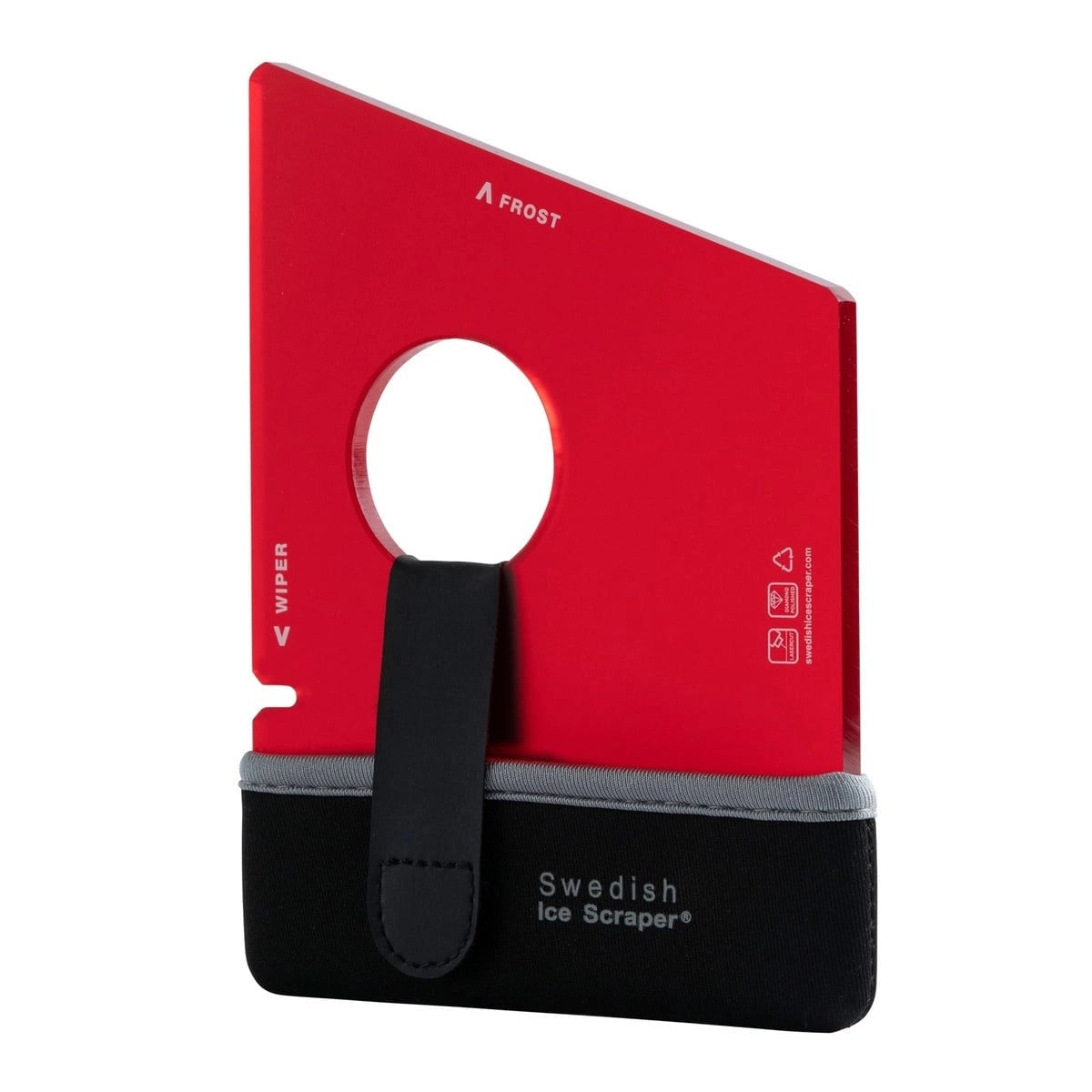 SwedishIceScraper6mmDarkRedwithNeopreneHolder