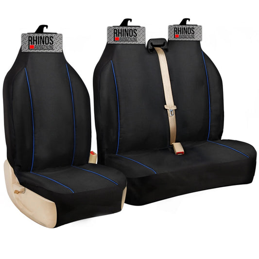 2+1-BlackAndBluePiping-PremiumLuxuryVanSeatCoversSingleDriversAndDoublePassengersSeatCoversSale