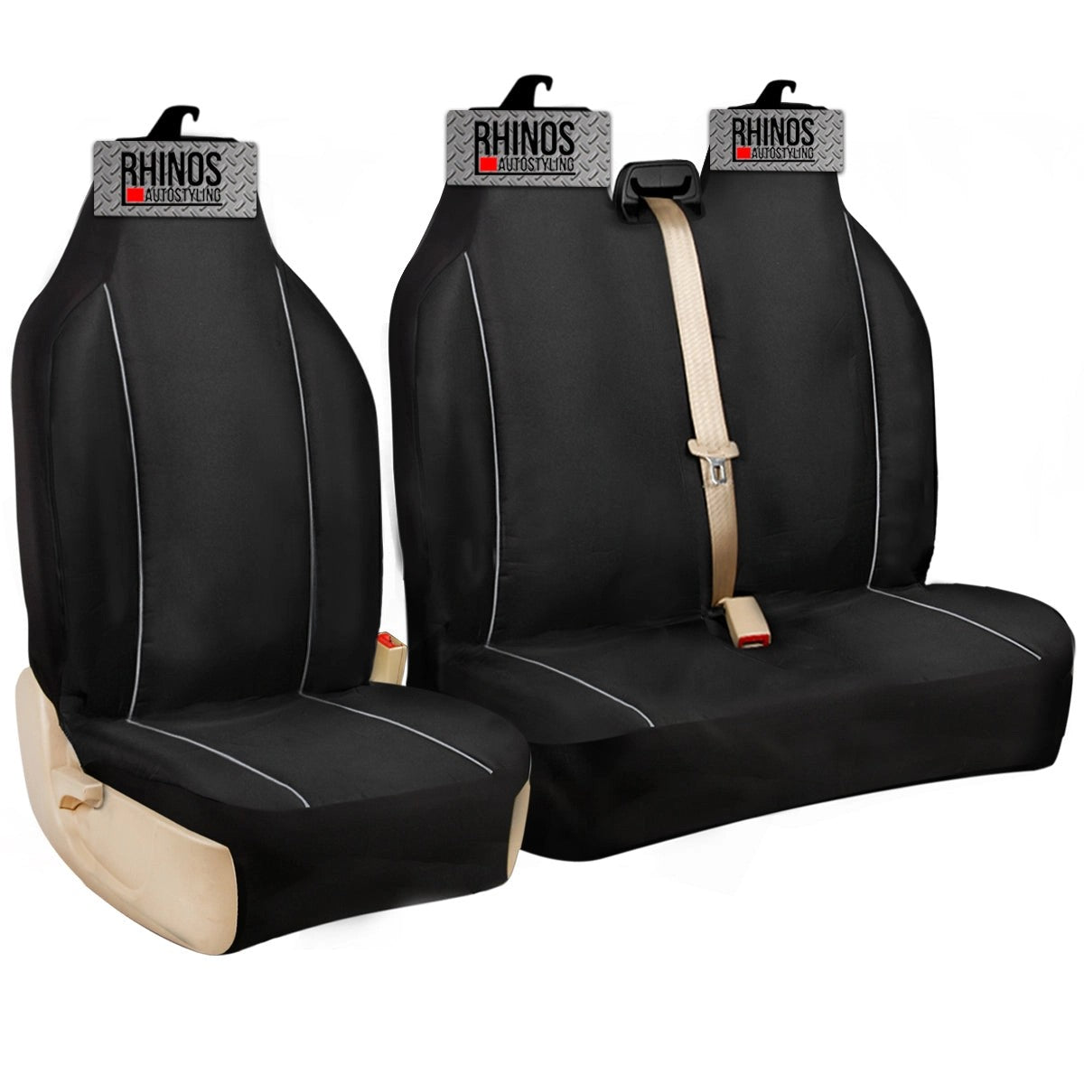 2+1-BlackAndWhitePiping-PremiumLuxuryVanSeatCoversSingleDriversAndDoublePassengersSeatCoversSale