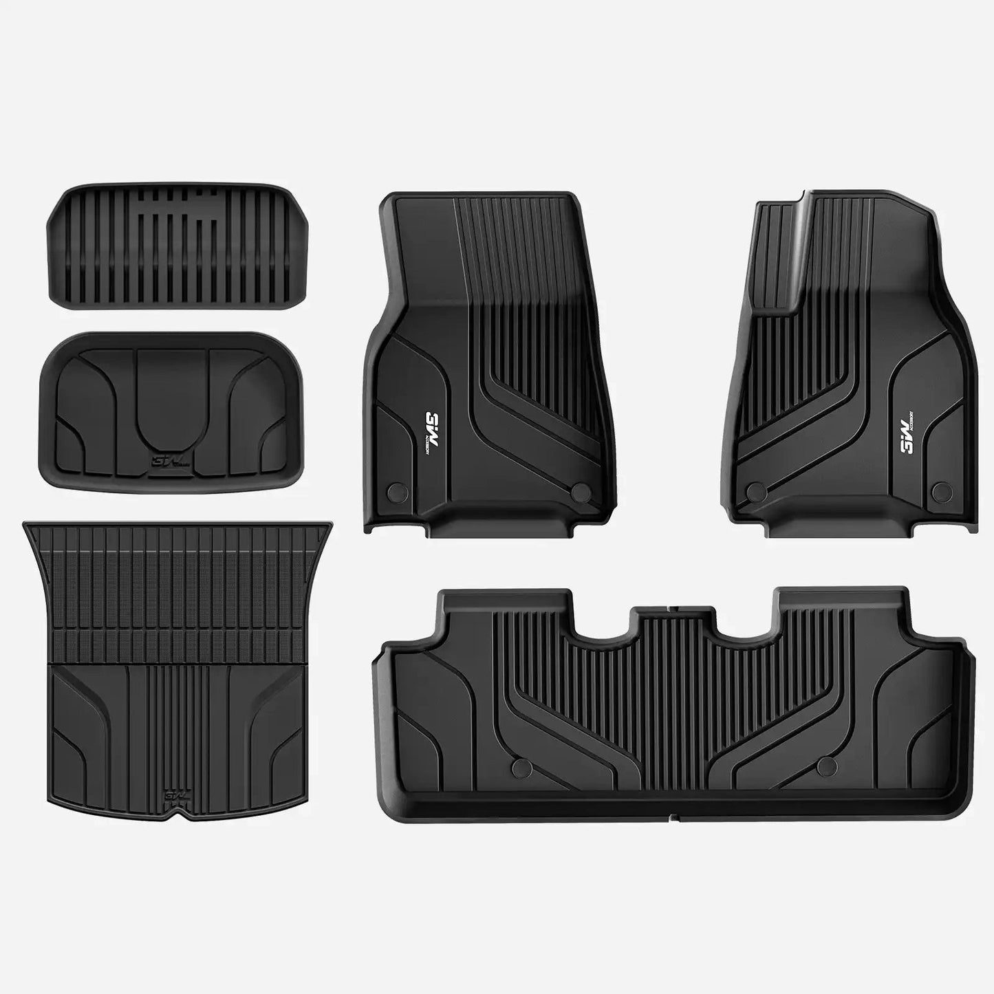 3WCustomCarFloorMatsAllWeatherFloorLiners,BootLinersandStorageLinerforTeslaModelY2021-2024RHD