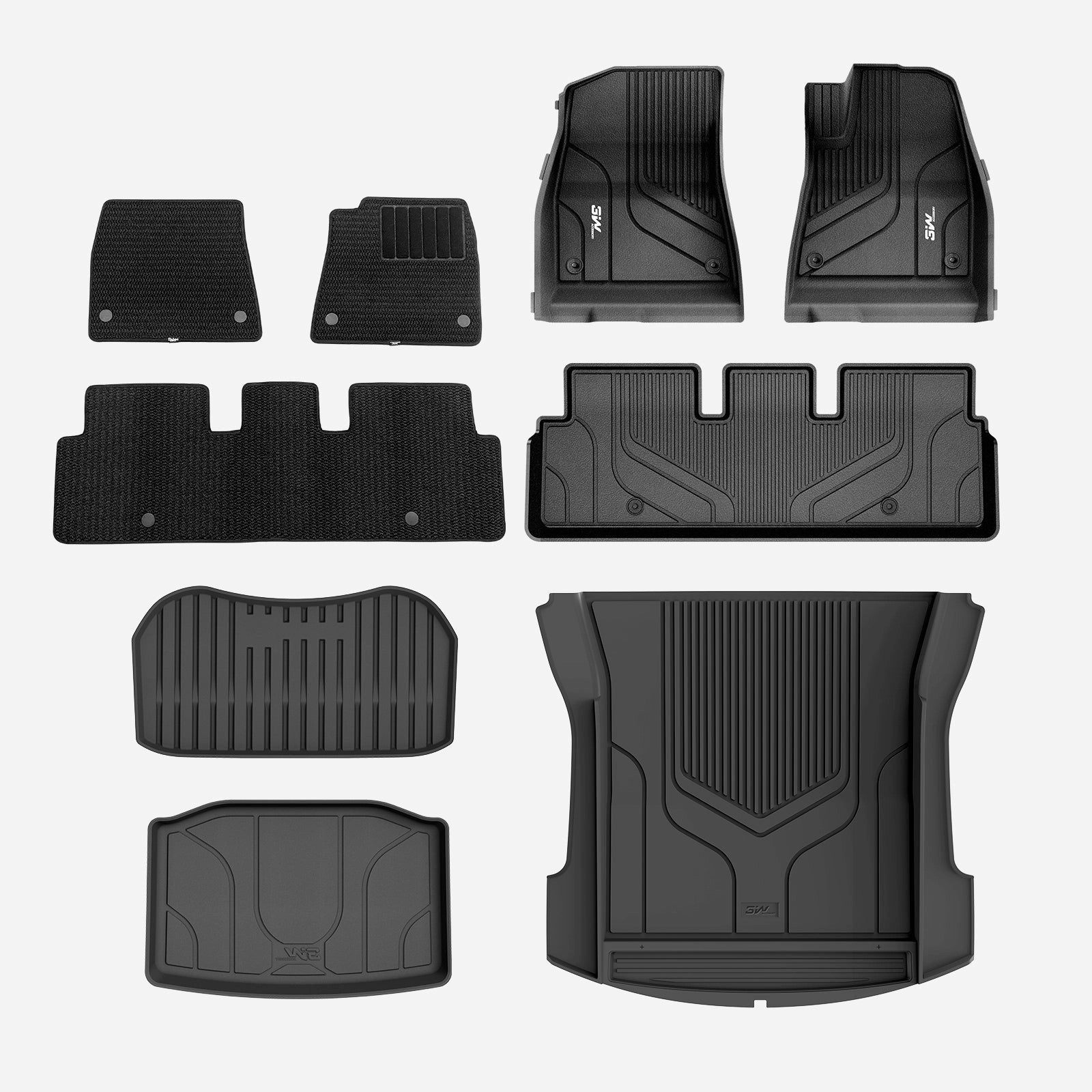 3WCustomCarFloorMatsAllWeatherBootLiners,StorageLinerandDoubleLayerCarpetedFloorLinersforTeslaModel32021-2023RHD