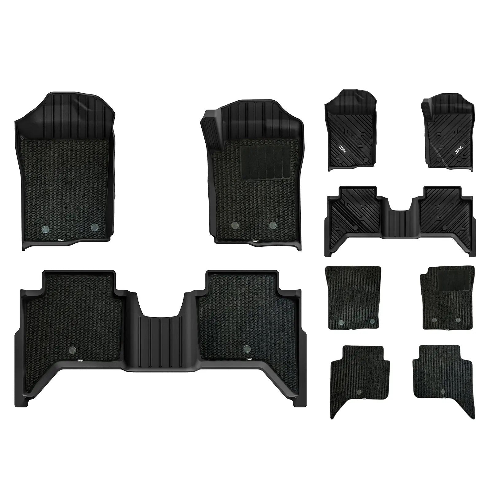 3WDoubleLayerCarFloorMatsforFordRangerT9/T6.2WithCarpets2023-2026RHD