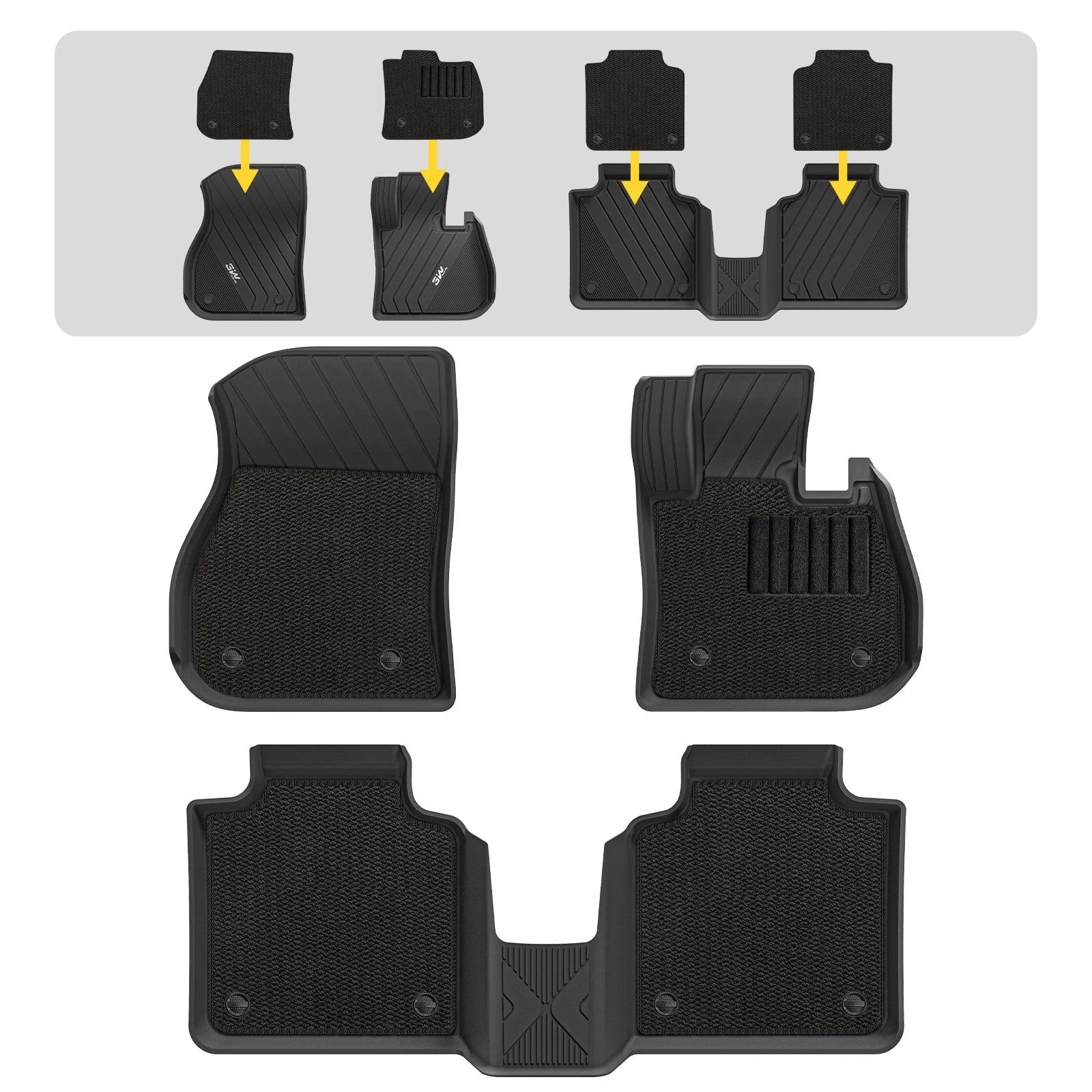 3WDoubleLayerCarMatsforBMWX1U11WithCarpets2023-2026RHD(NotFor18dandxdrive25epetrolhybrid)