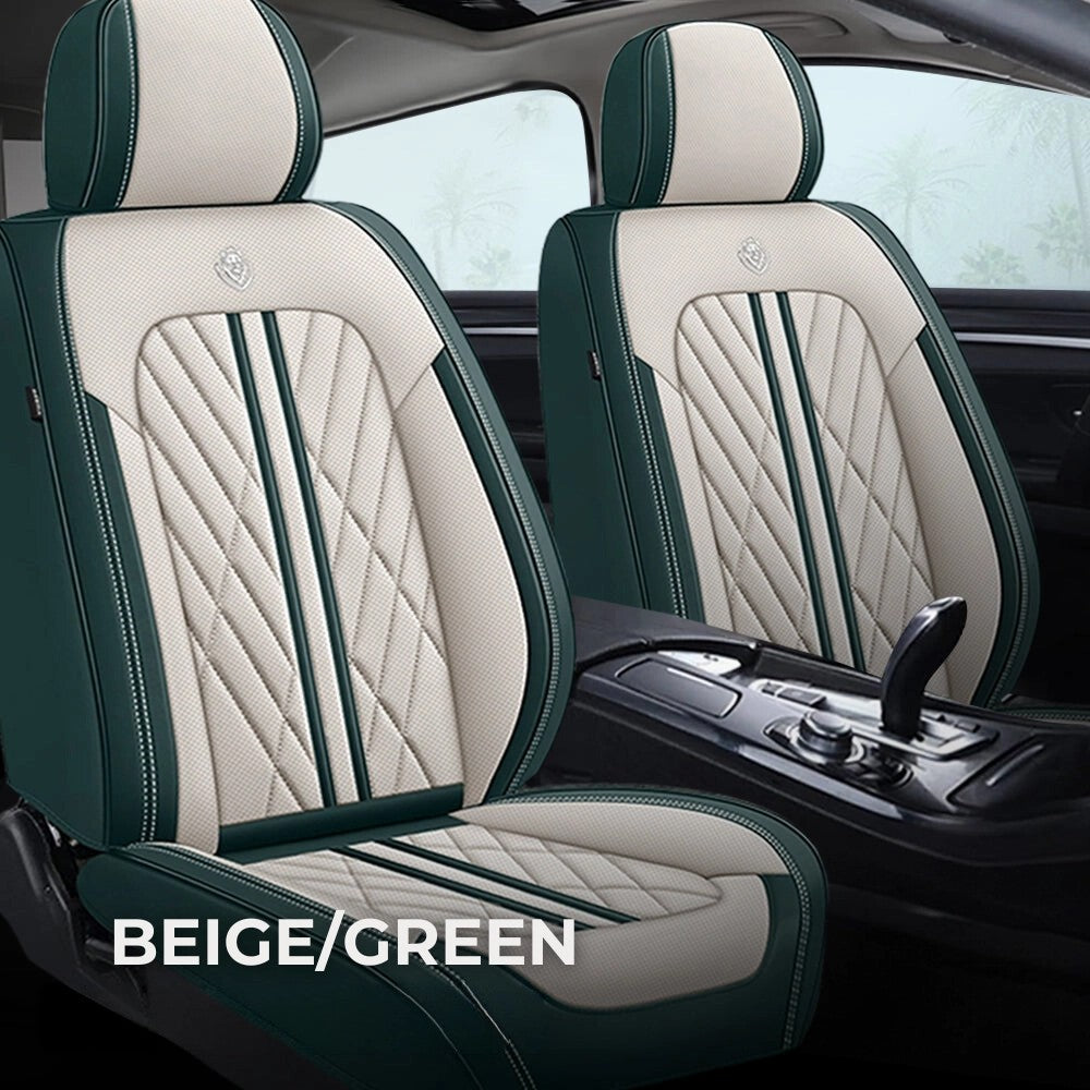 Beige&GreenSeatCovers