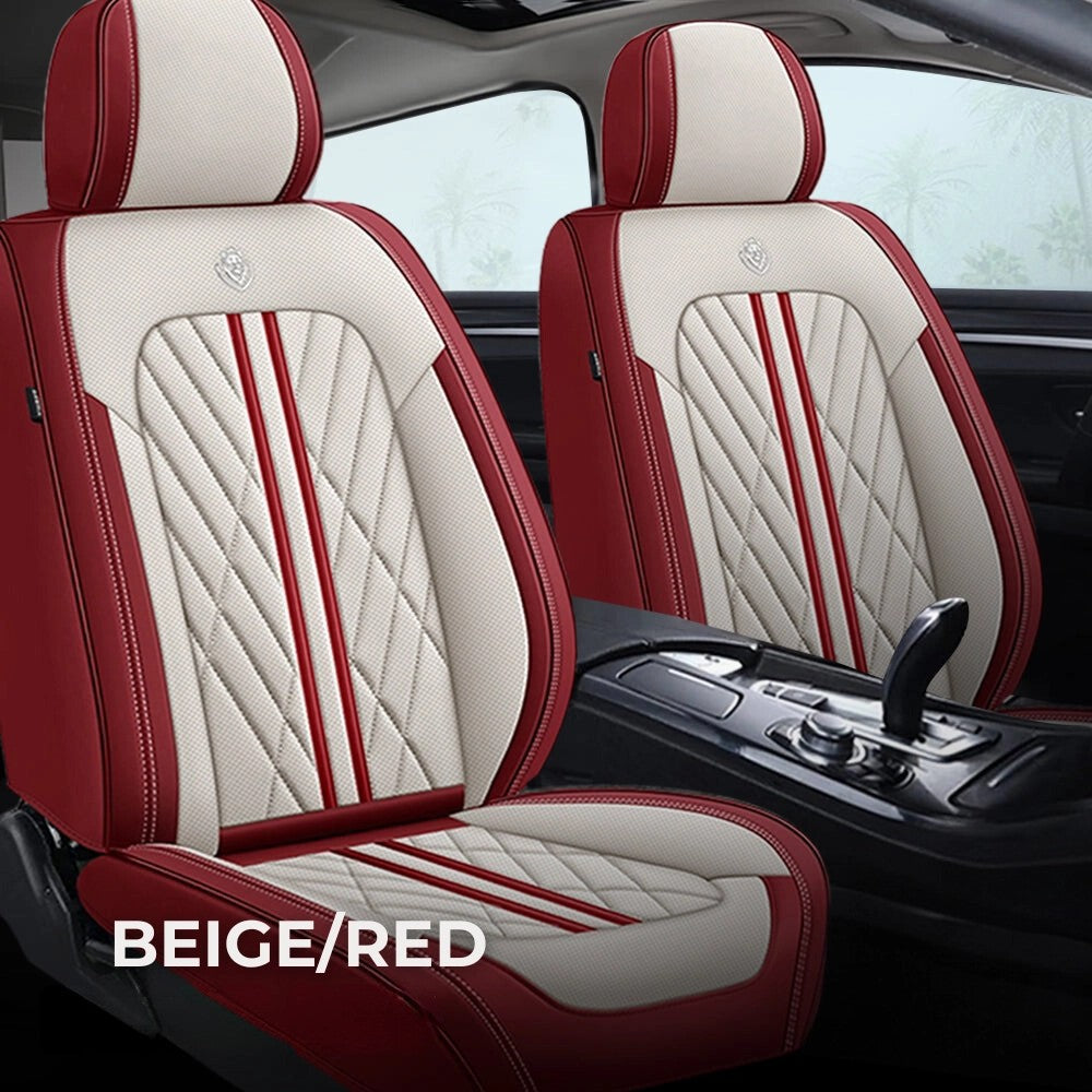 Beige&RedSeatCovers