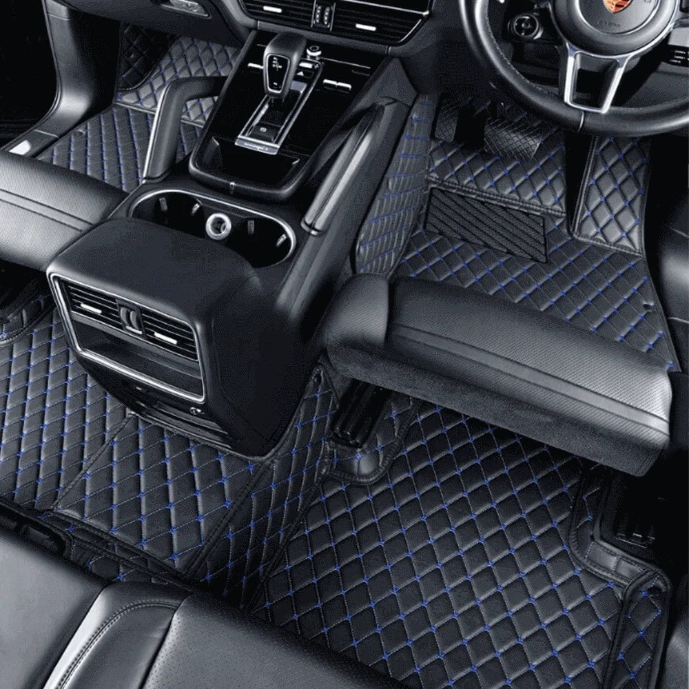 Black&BlueLuxuryDiamondCarFloorMats
