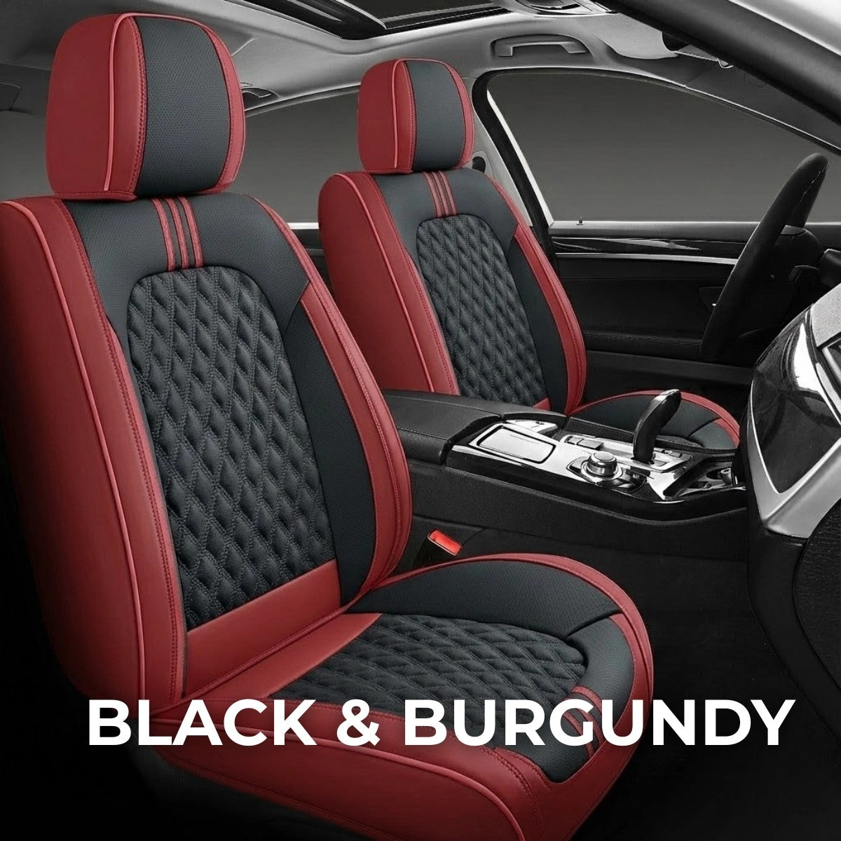 BLACK&BURGUNDYCarSeatCovers