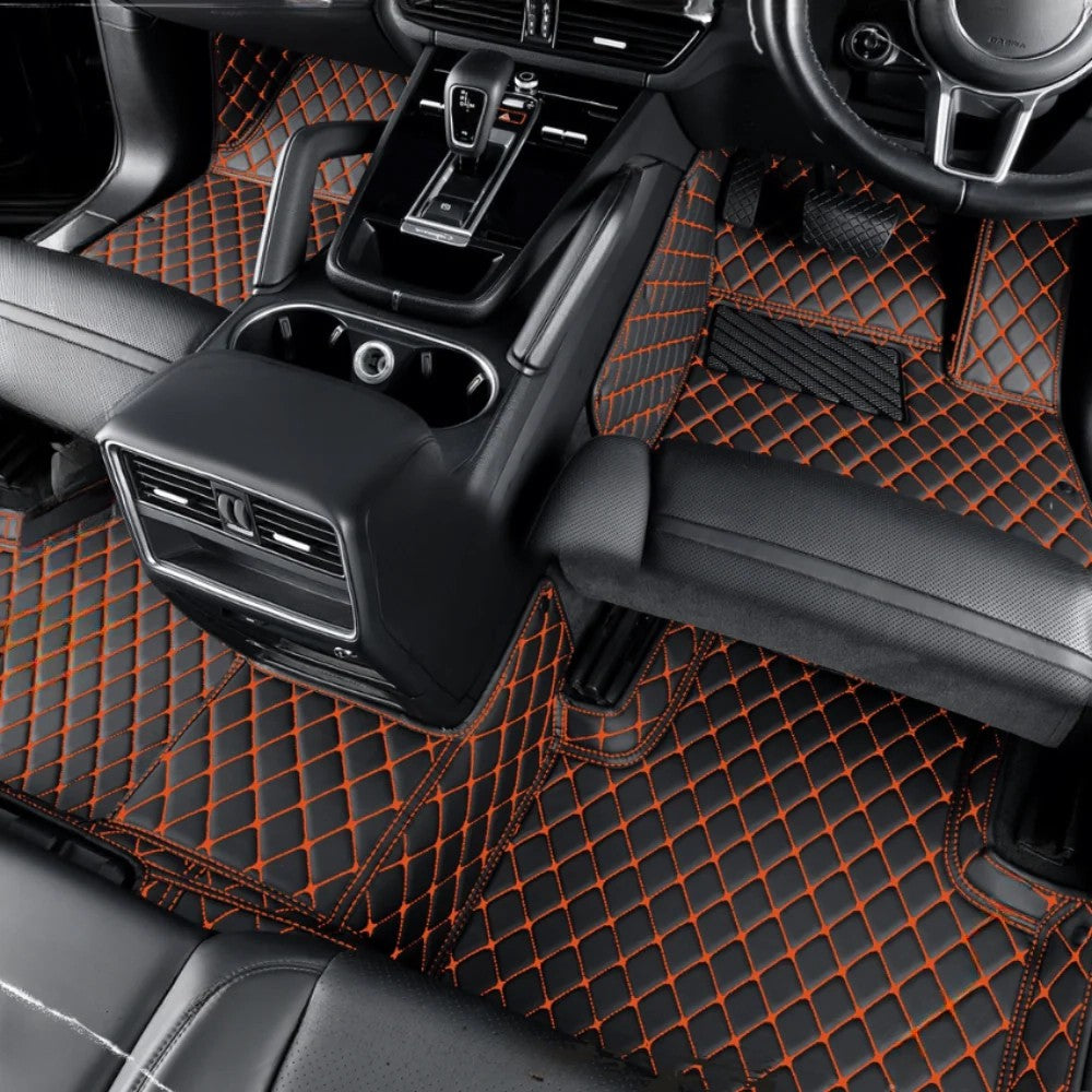 Black&OrangeLuxuryDiamondCarFloorMats
