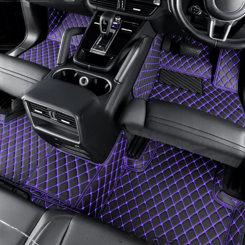Black&PurpleLuxuryDiamondCarFloorMats