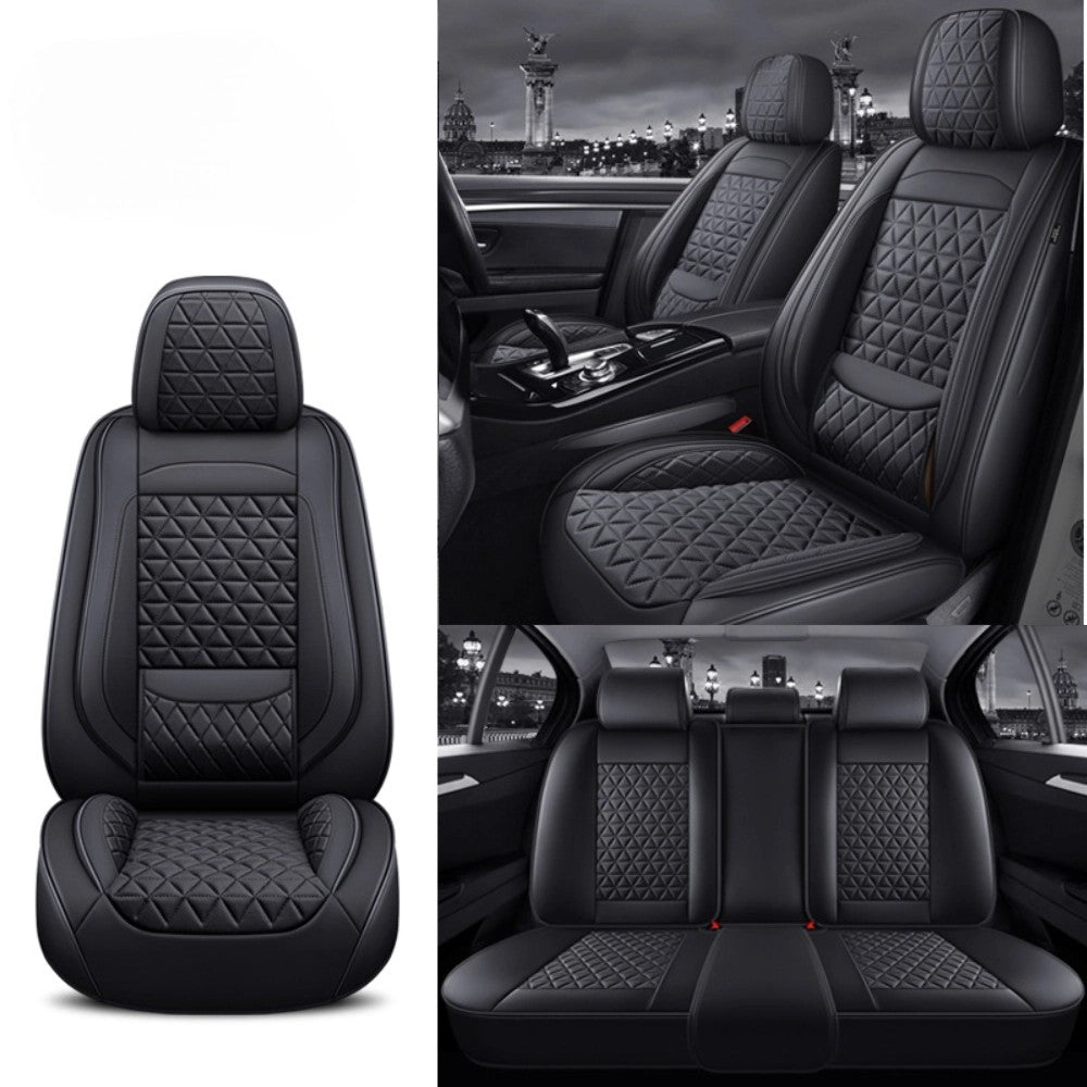 BlackDiamondQuiltedLeatherCarSeatCovers