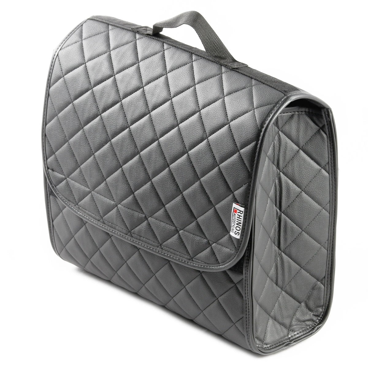 BootTidyOrganiserCompactStorageCarTrunkAntiSlipBagLeatherSquareQuiltedGreySale