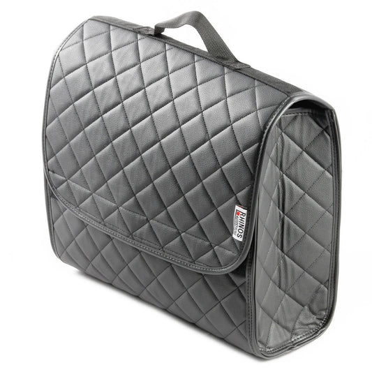 BootTidyOrganiserCompactStorageCarTrunkAntiSlipBagLeatherSquareQuiltedGreySale