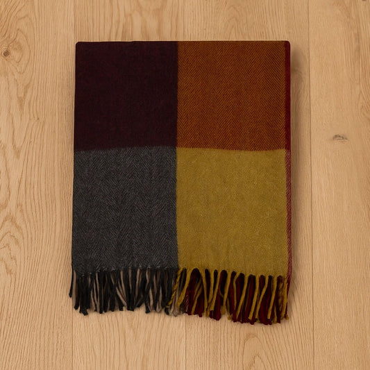 CharcoalBlockCheckWoolHerringboneThrow