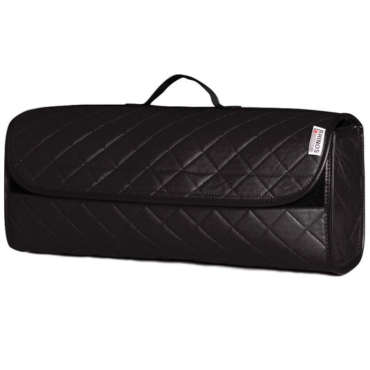 DurableBootTidyToolDeclutterOrganiserCompactStorageCarTrunkAntiSlipBagLeatherQuiltedBlackSale