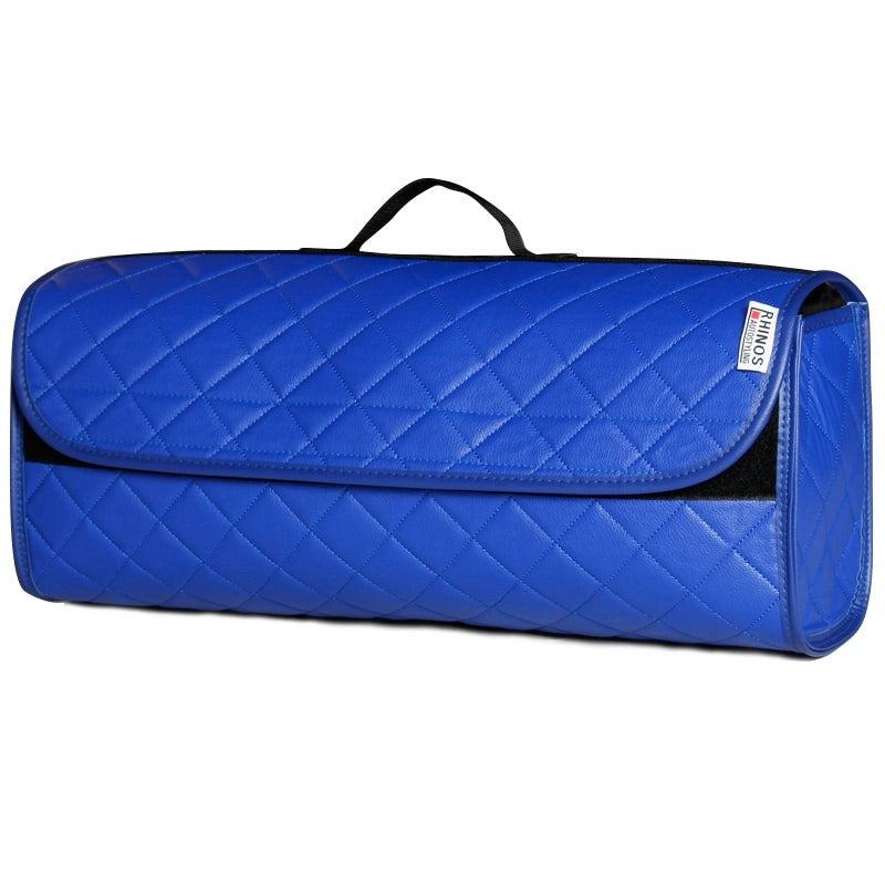 DurableBootTidyToolDeclutterOrganiserCompactStorageCarTrunkAntiSlipBagLeatherQuiltedBlueSale