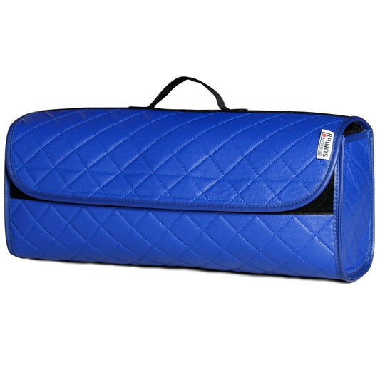 DurableBootTidyToolDeclutterOrganiserCompactStorageCarTrunkAntiSlipBagLeatherQuiltedBlueSale