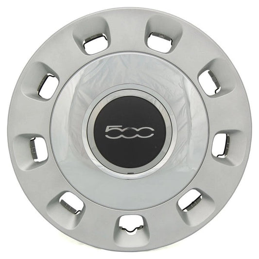 Fiat500(83)WheelCap,Beige/Chrome