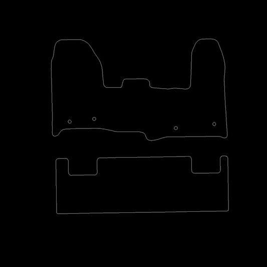 FordTransitCustom2018to2020AutomaticwithrearforTwinslidingdoor,cliplocationslopingandhigherneardriversdoorFloorMats