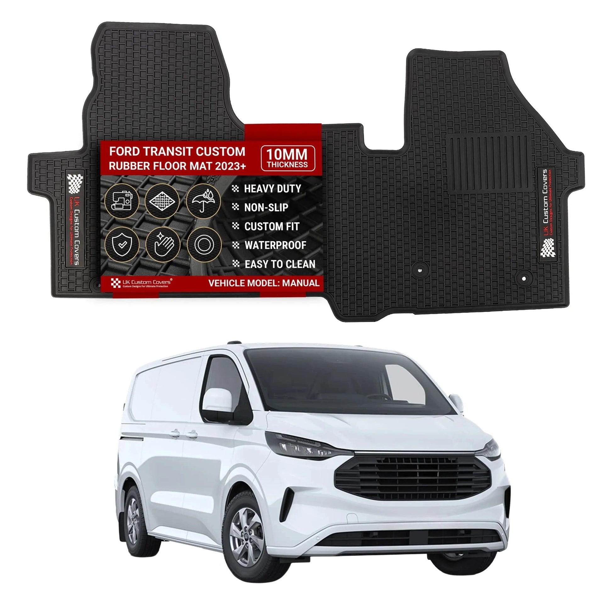FordTransitCustomRubberFloorMats(Front)2023+