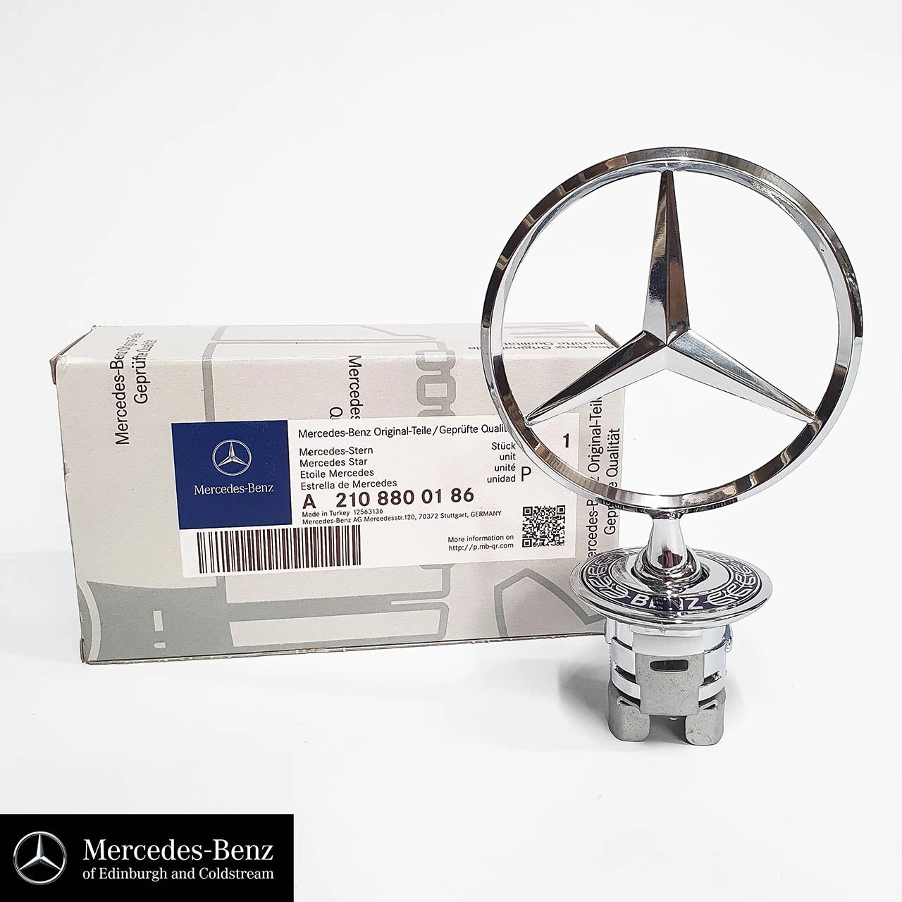 GenuineMercedes-BenzRaisedBonnetStar-ChromeWithLaurelCrest