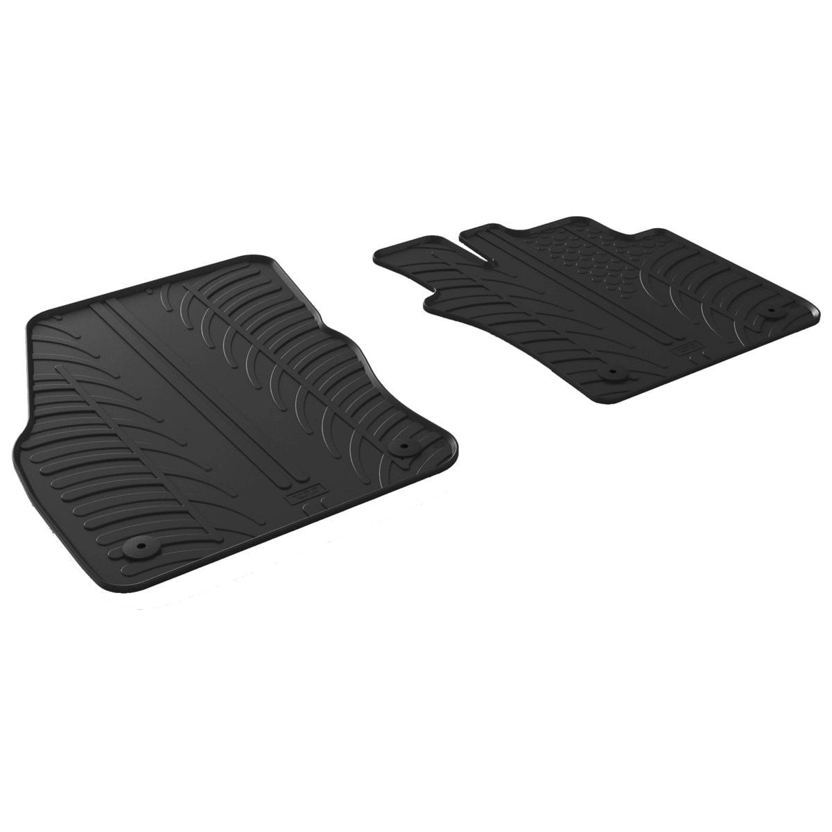 GledringTailoredBlackRubber2PieceFloorMatSettofitVolkswagenCaddyVanMk.52021-2026