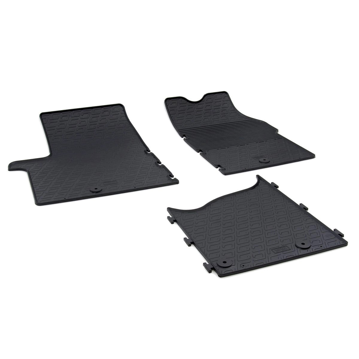 GledringTailoredBlackRubber3PieceFloorMatSettofitVauxhallVivaroVan2015-2019