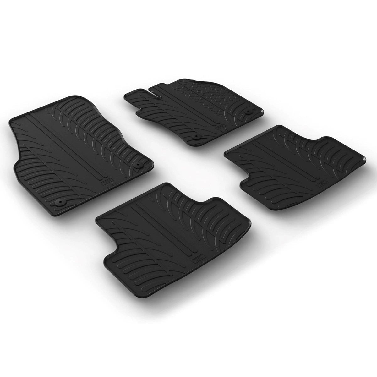 GledringTailoredBlackRubber4PieceFloorMatSettofitSkodaKaroq2017-2026