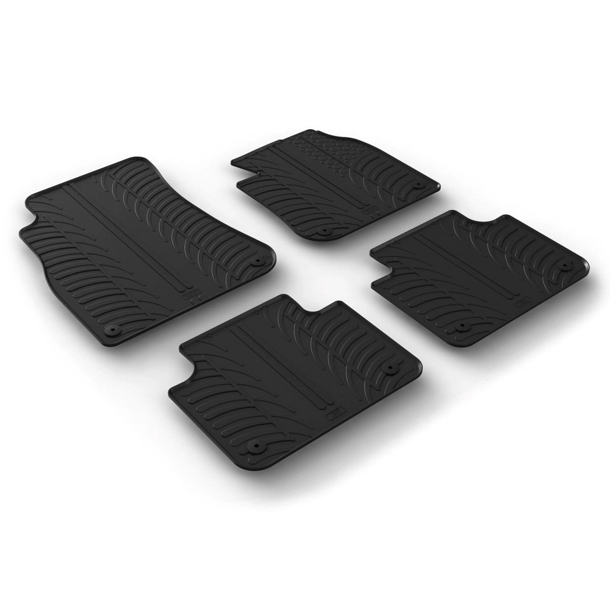 GledringTailoredBlackRubber4PieceFloorMatSettofitVolkswagenTouaregMk.32018-2026