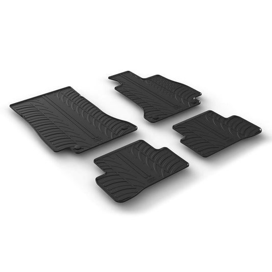 GledringTailoredBlackRubber4PieceFloorMatSettofitMercedesCClassSaloon(W205)&Estate(S205)2014-2021