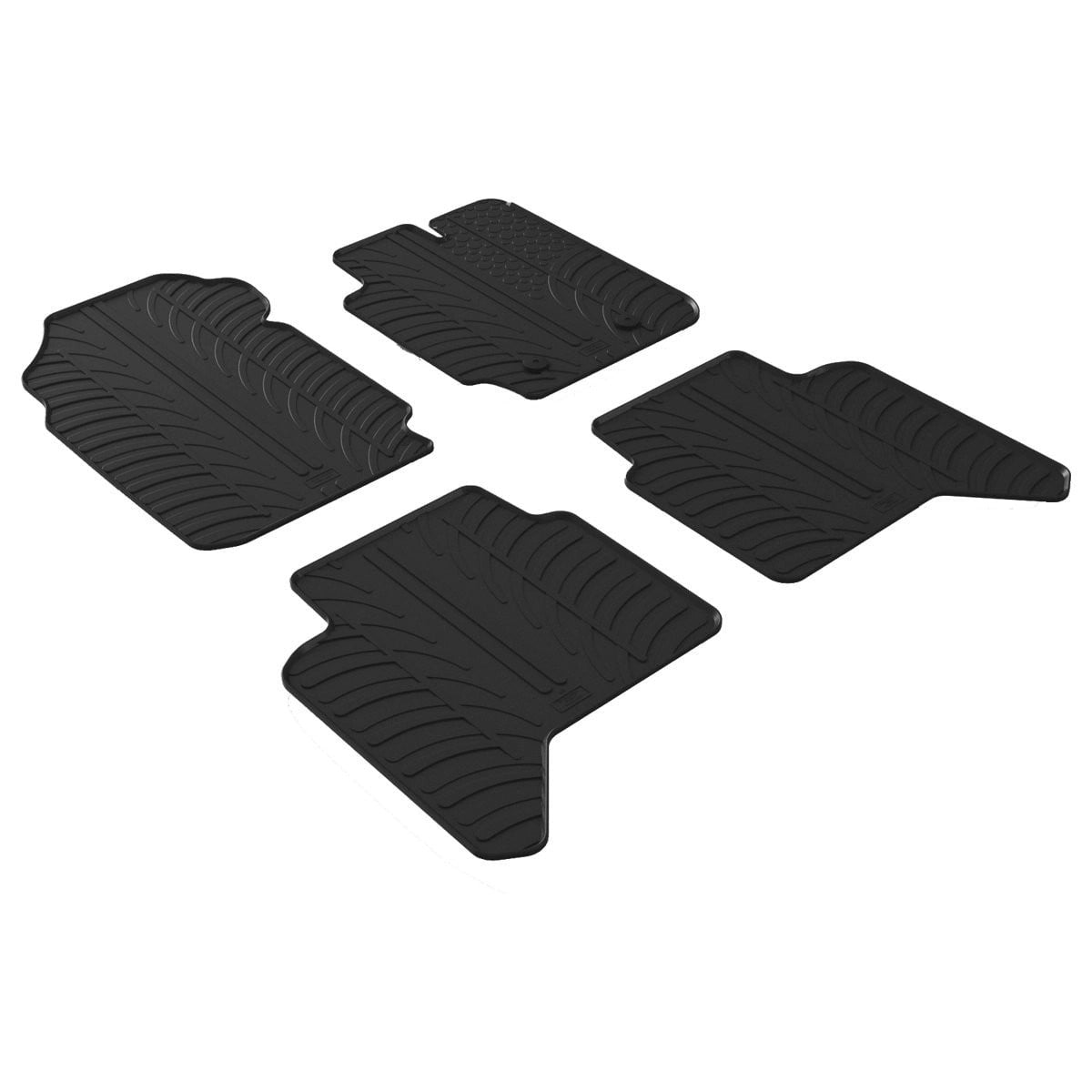 GledringTailoredBlackRubber4PieceFloorMatSettofitFordRanger(DoubleCab)(Facelift)2019-2022