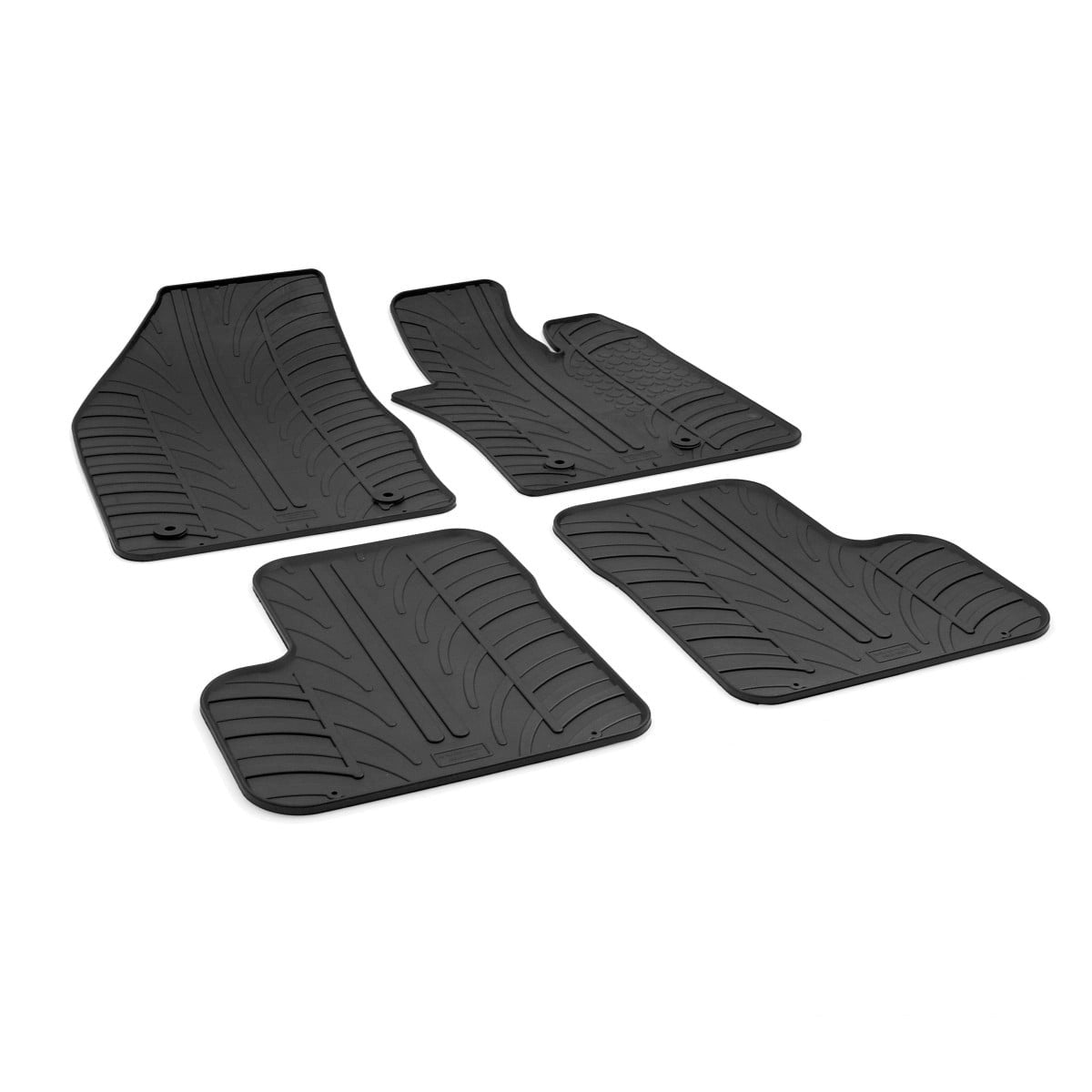 GledringTailoredBlackRubber4PieceFloorMatSettofitFiat500X2015-2024