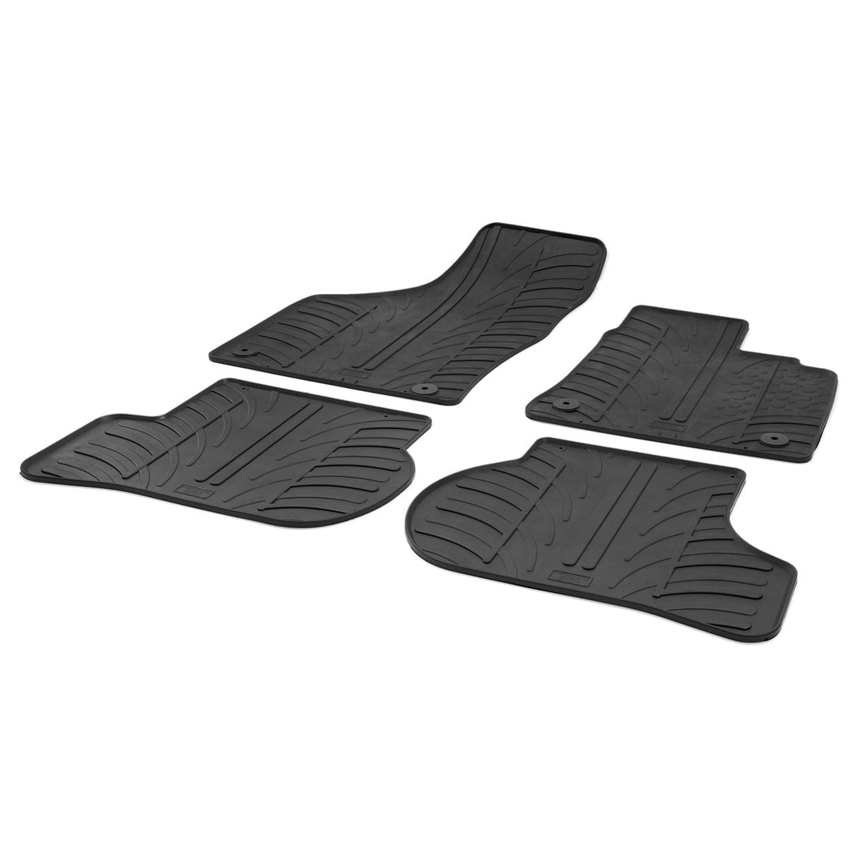 GledringTailoredBlackRubber4PieceFloorMatSettofitVolkswagenGolfHatchback(5Door)Mk.62008-2012