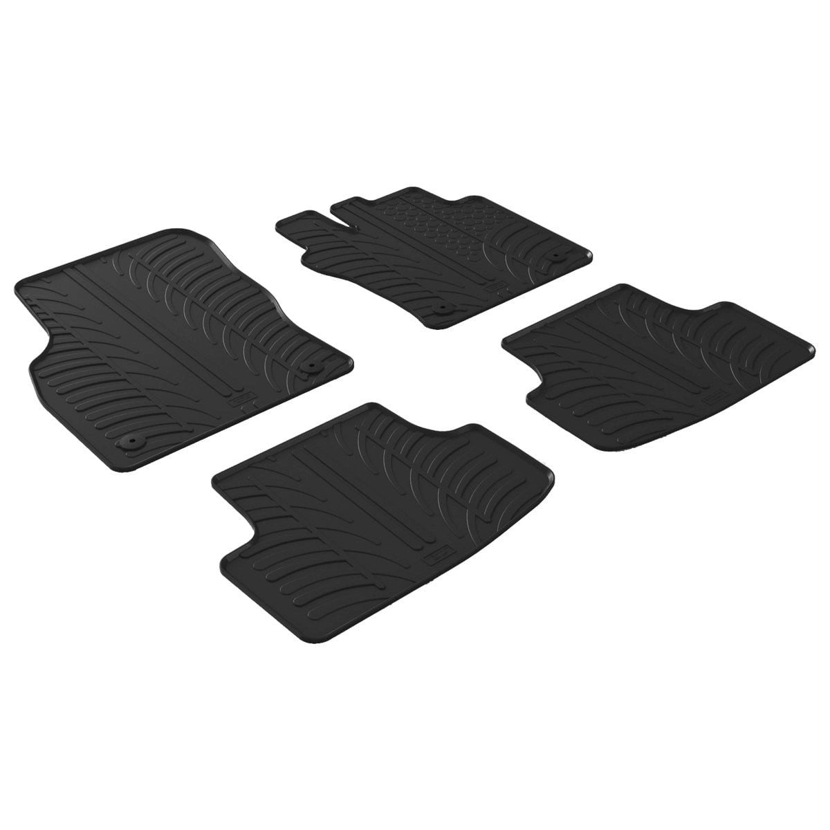 GledringTailoredBlackRubber4PieceFloorMatSettofitVolkswagenGolfHatchbackMk.8(Excl.Hybrid)2020-2026