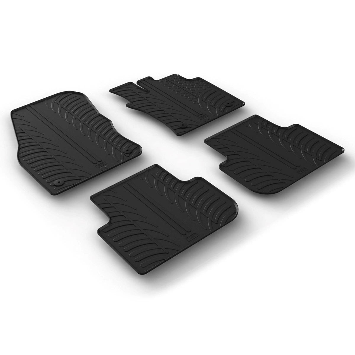 GledringTailoredBlackRubber4PieceFloorMatSettofitVolkswagenTiguanMk.22016-2023
