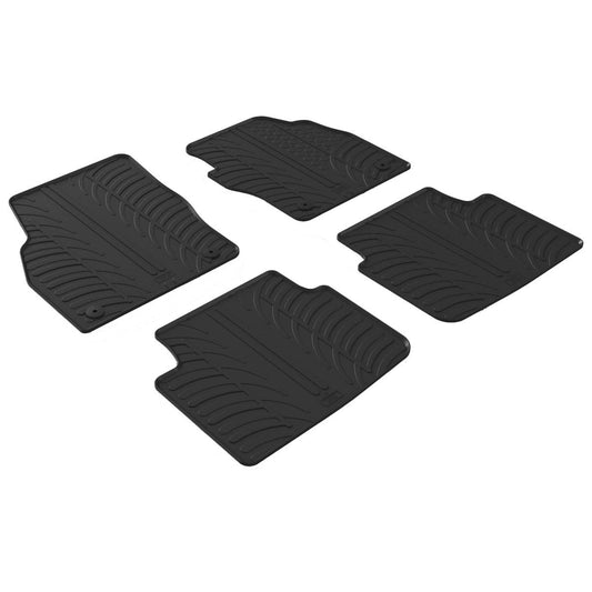 GledringTailoredBlackRubber4PieceFloorMatSettofitSkodaKamiq2019-2026