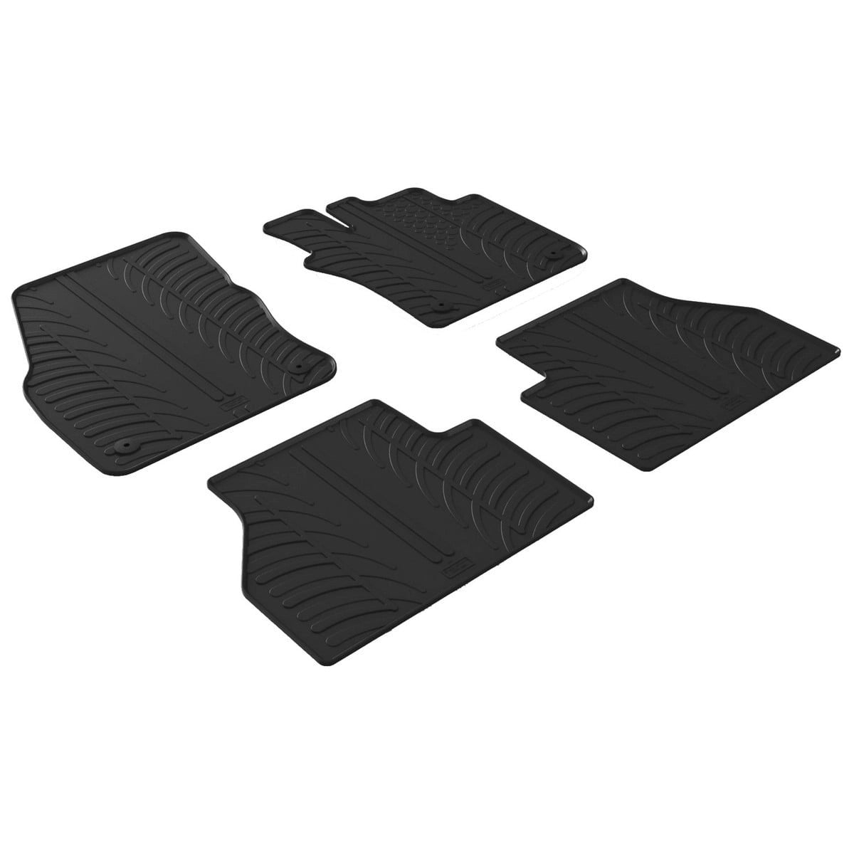 GledringTailoredBlackRubber4PieceFloorMatSettofitVolkswagenCaddyMPVMk.52021-2026